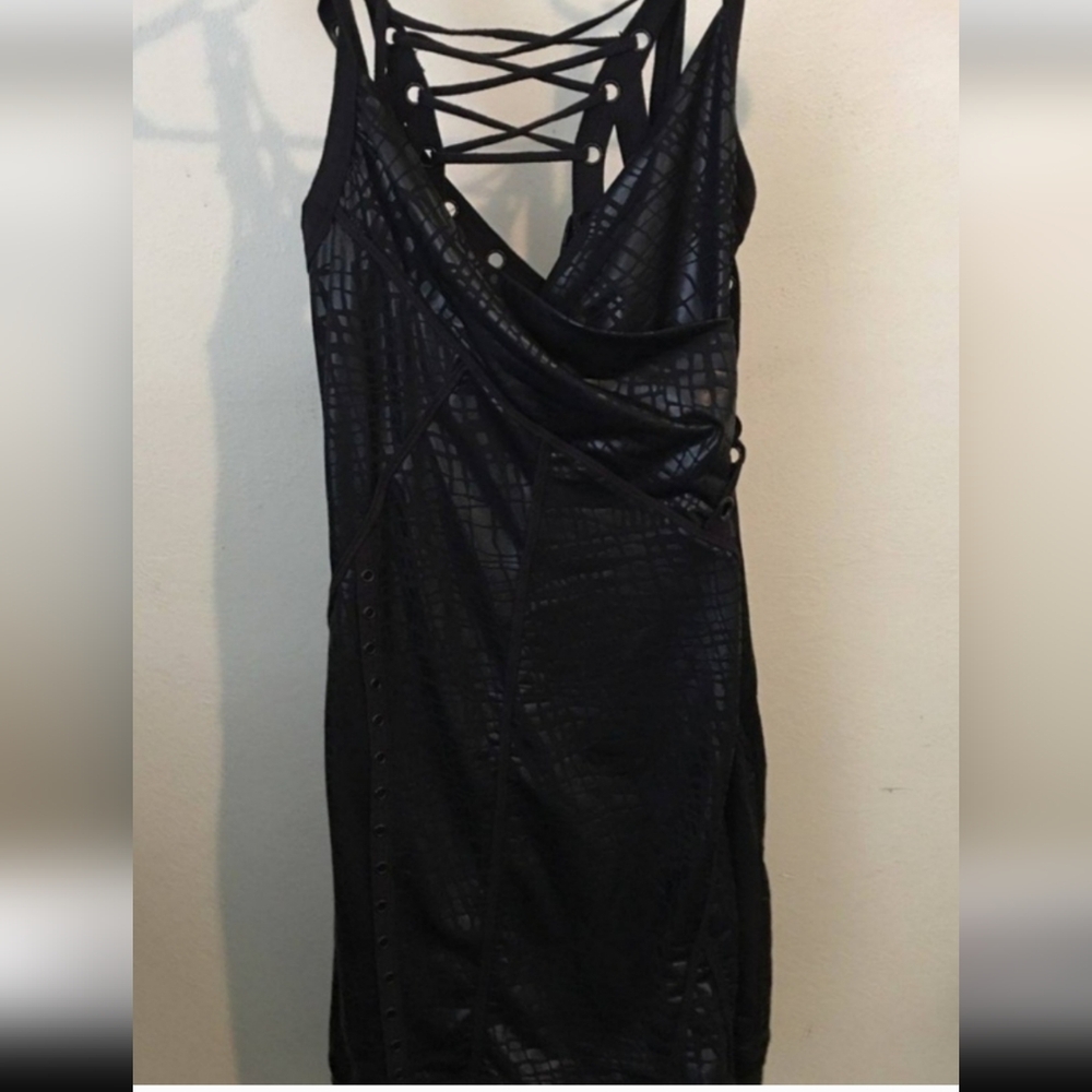 ISO Salvage Black Snakeskin Dress